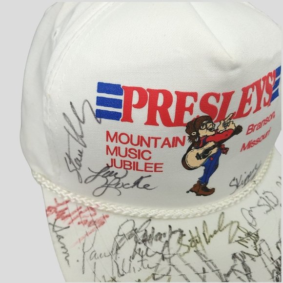Vintage Presleys Mountain Music Jubilee Mesh Snapback Cap Rope Braid Autographed - Picture 8 of 13